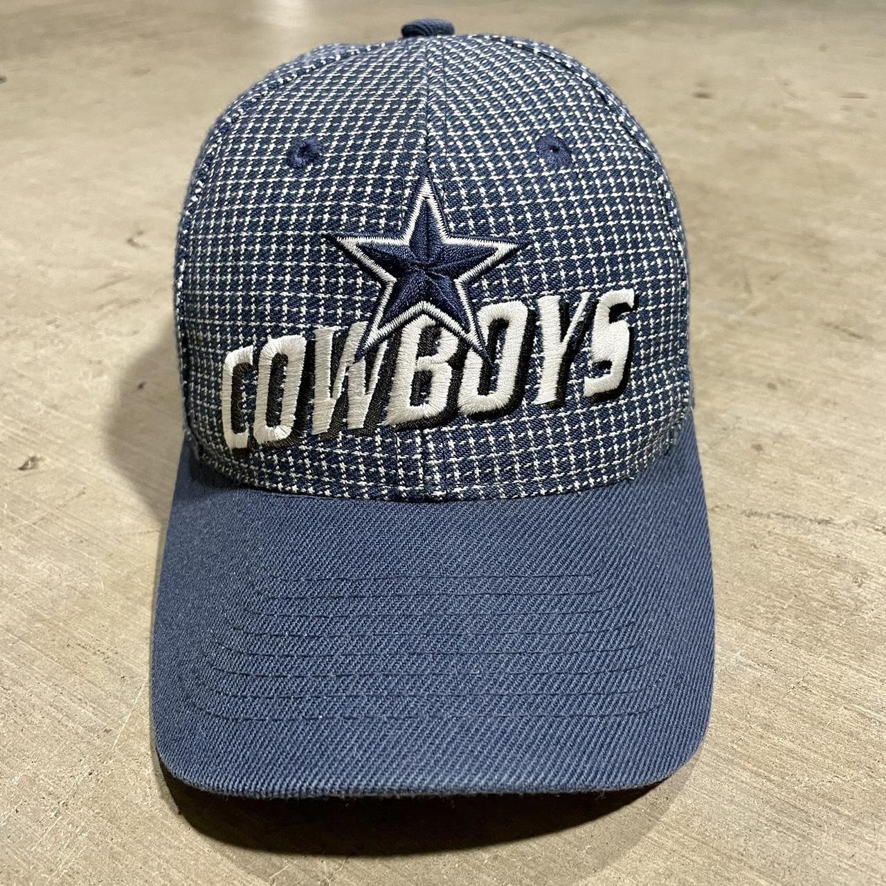 Vintage Logo Athletic Dallas Cowboys Pro Line NFL Strapback Hat Blue Plaid