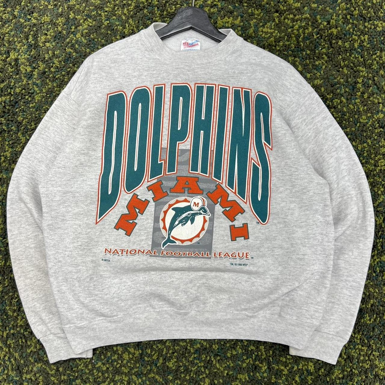 vintage 90s Miami Dolphins football sweatshirt size...