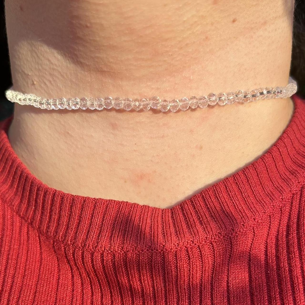 Transparent Beaded Short Necklace Choker Depop
