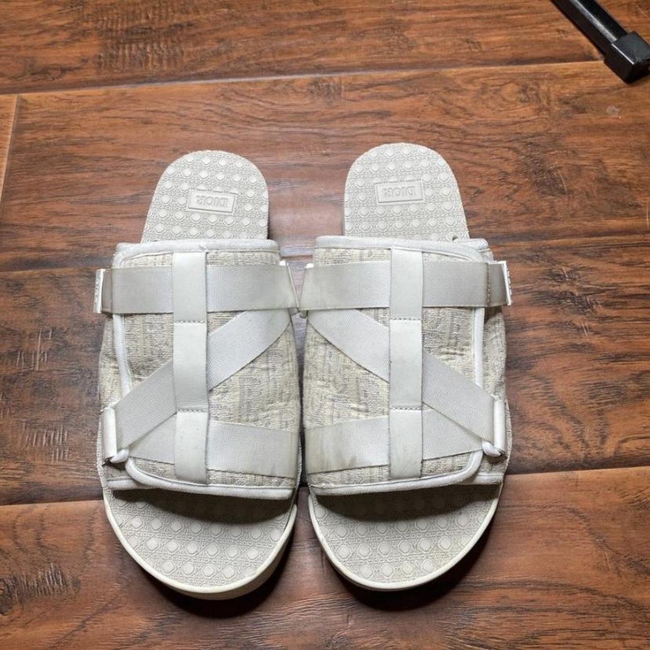 Dior alpha slides white No box bought a while ago... - Depop