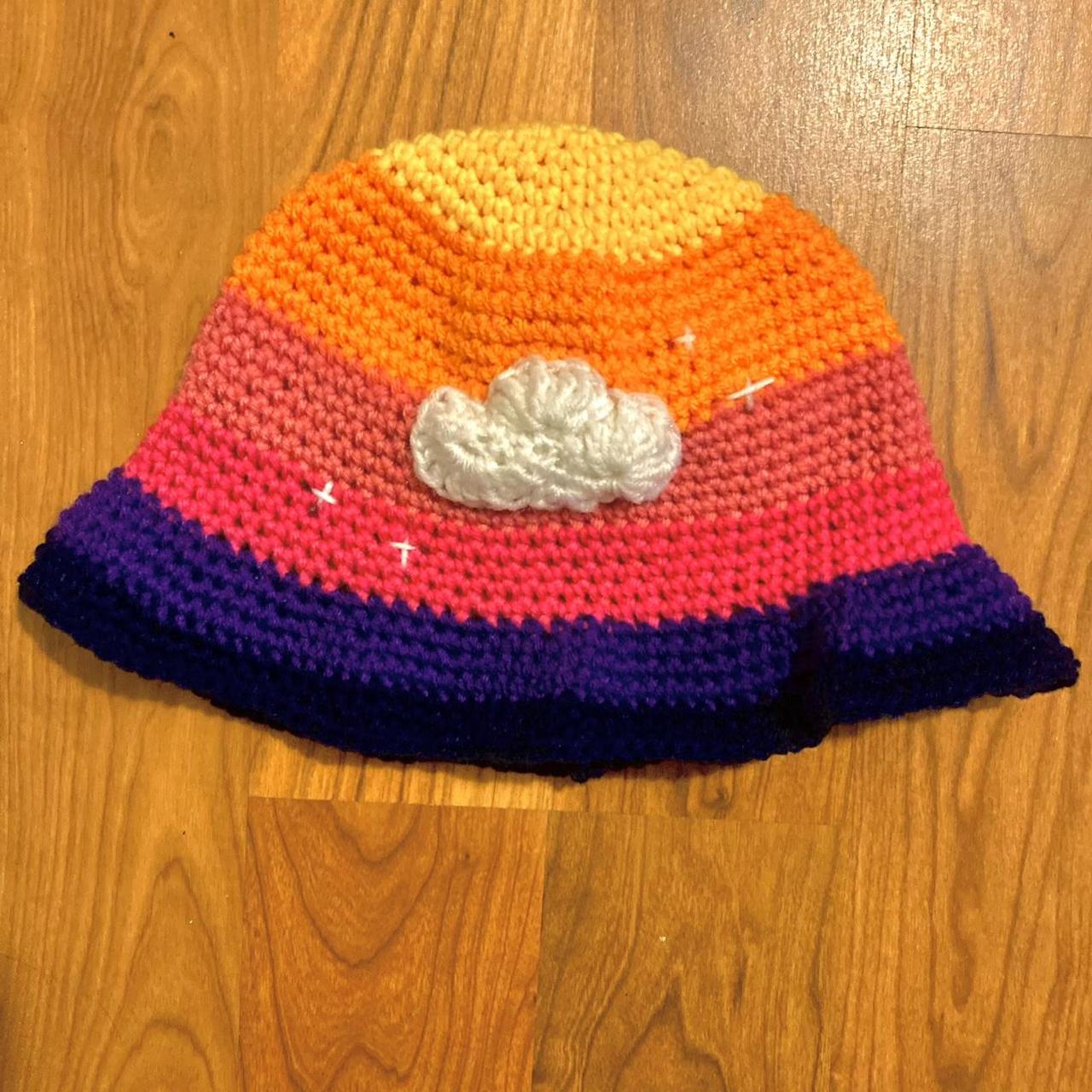 Women's Pink and Orange Hat Depop
