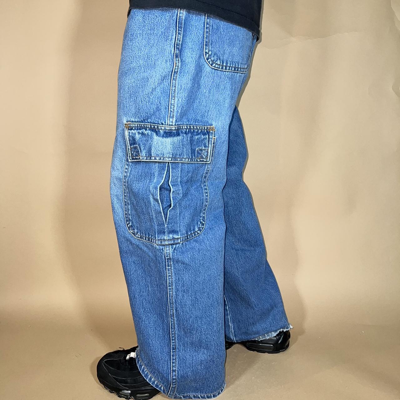 Super Fire Vintage 90s Denim Cargo Jeans Have some... - Depop