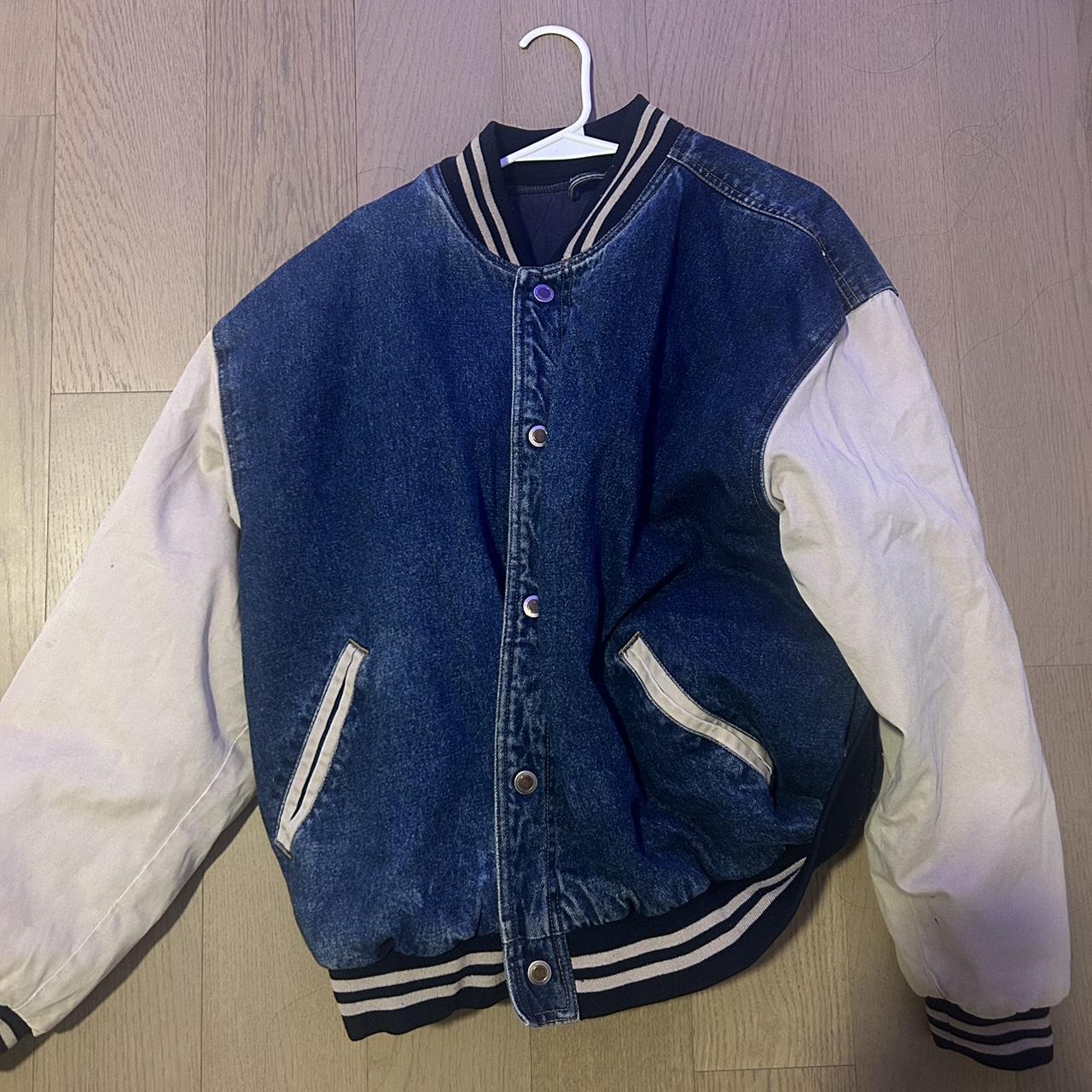 Basic Editions Women's Varsity Jacket - Blue/Navy… - image 1