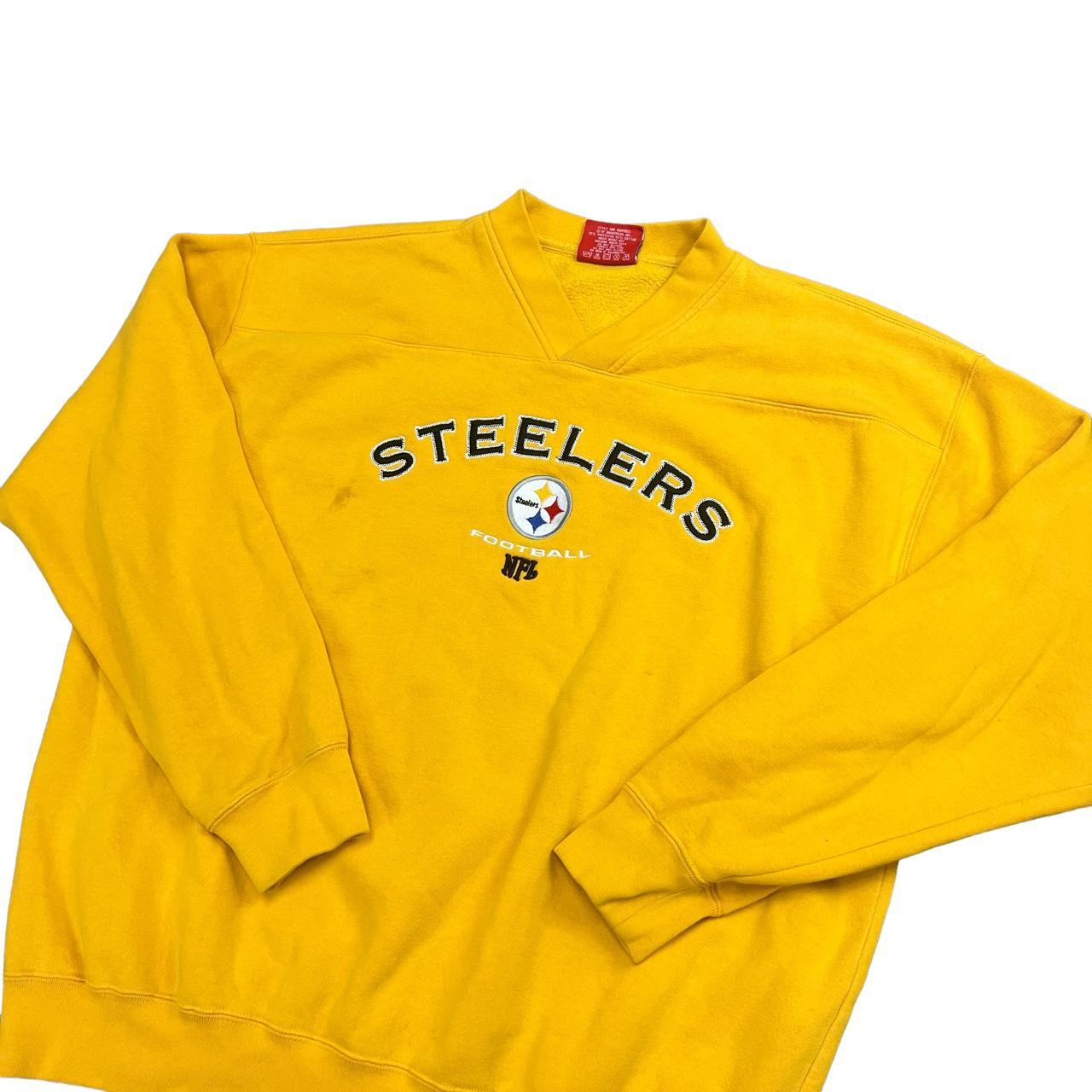 Pittsburgh Steelers Sweater Mens Large Black Yellow NFL Football Sweatshirt