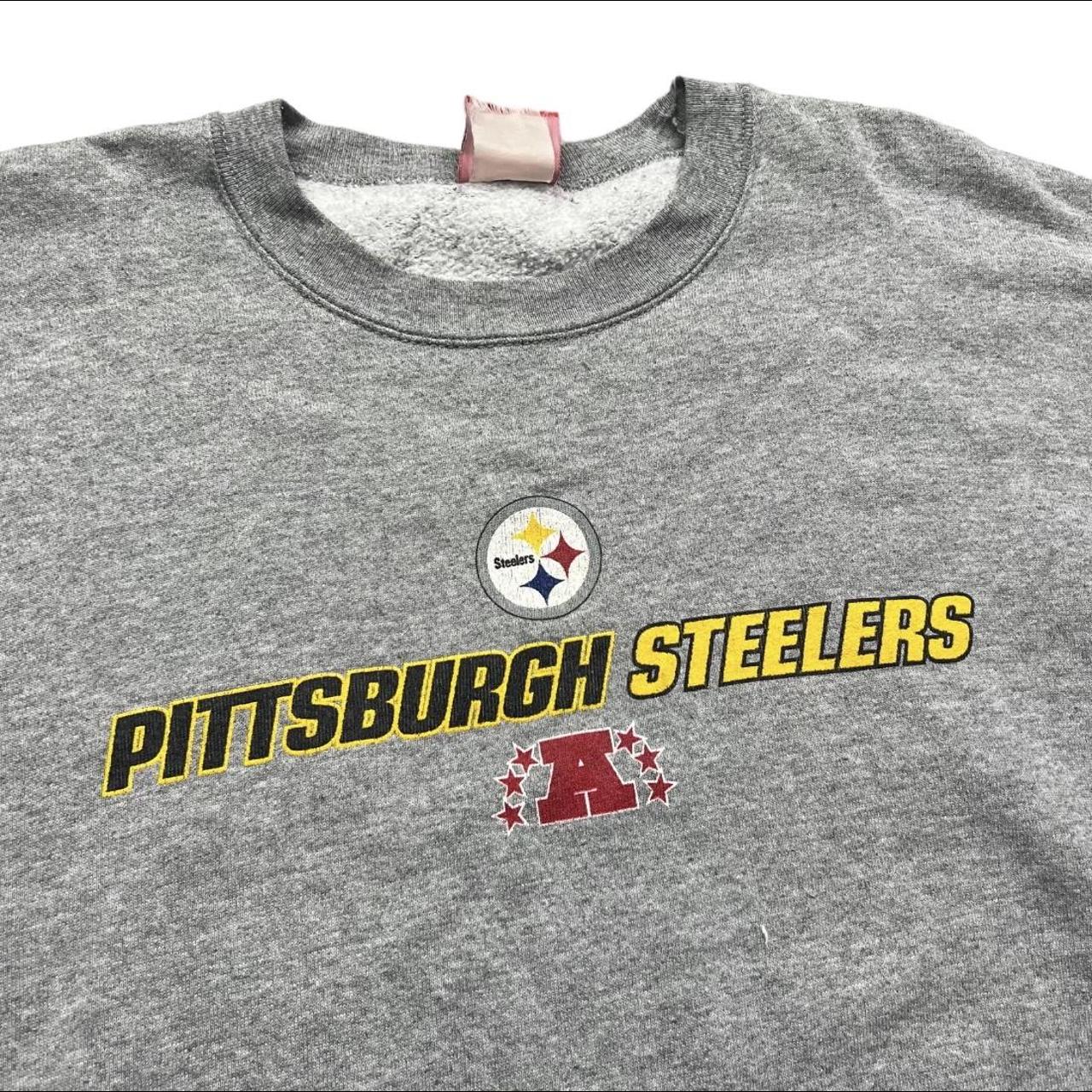 Vintage Pittsburgh Steelers sweatshirt in grey. From - Depop