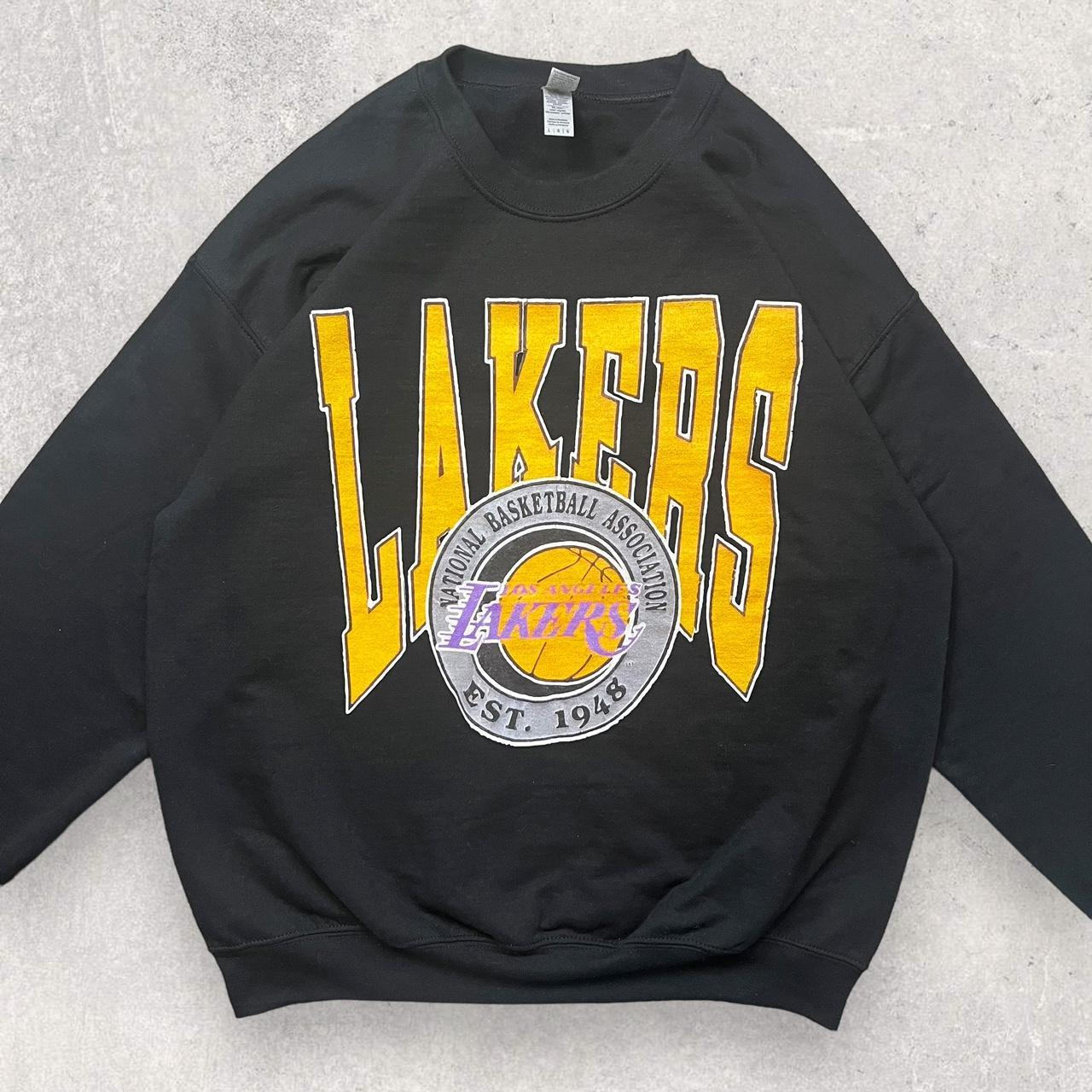 los angeles lakers vintage crewneck sweatshirt! gold - Depop