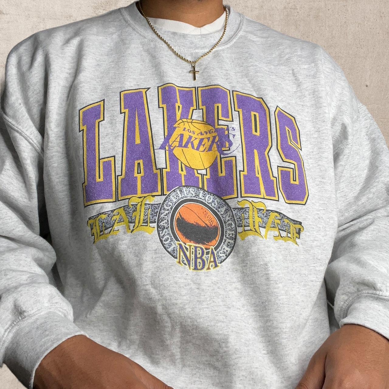 los angeles lakers vintage crewneck sweatshirt! gold - Depop