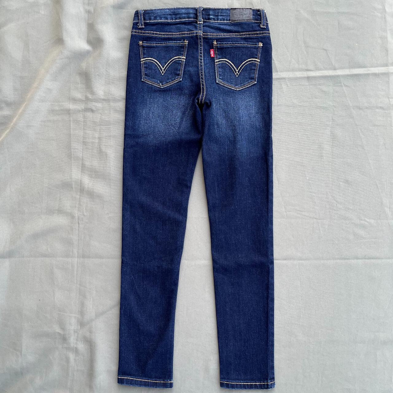 Levi 710 Super Skinny Dark Blue Jeans Girls Size 10... - Depop