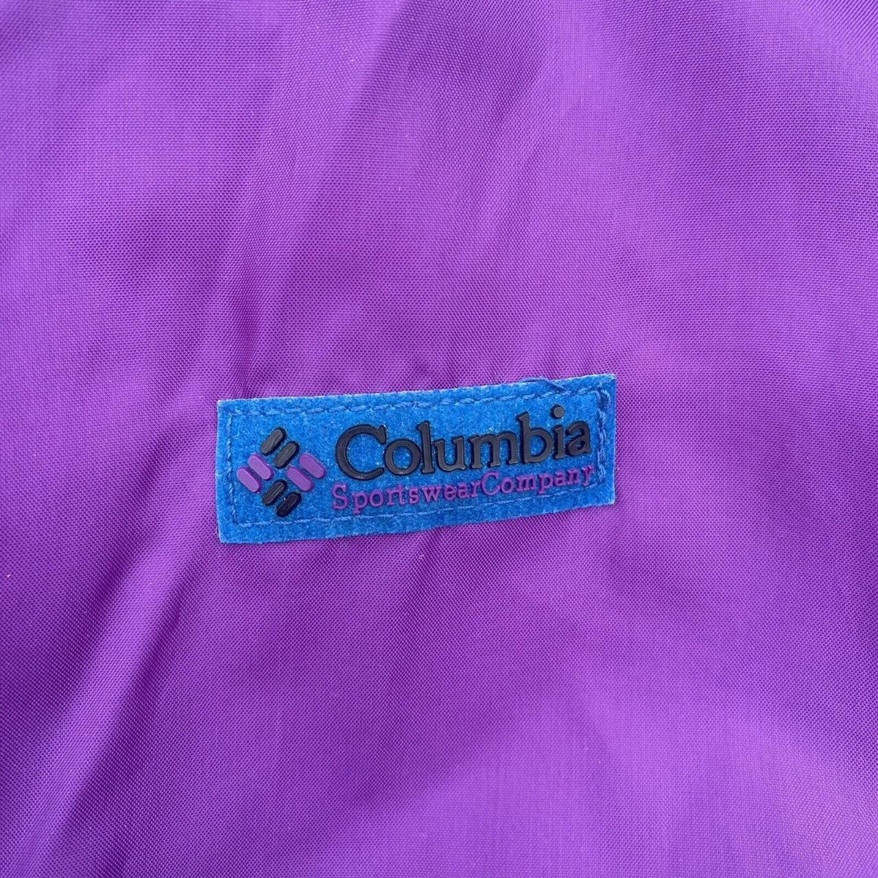 - Vintage Columbia Puffer Jacket Reversible Blue... - Depop