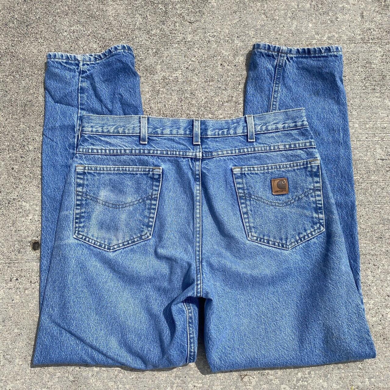 - Vintage Carhartt Light Wash Denim Jeans - Size... - Depop