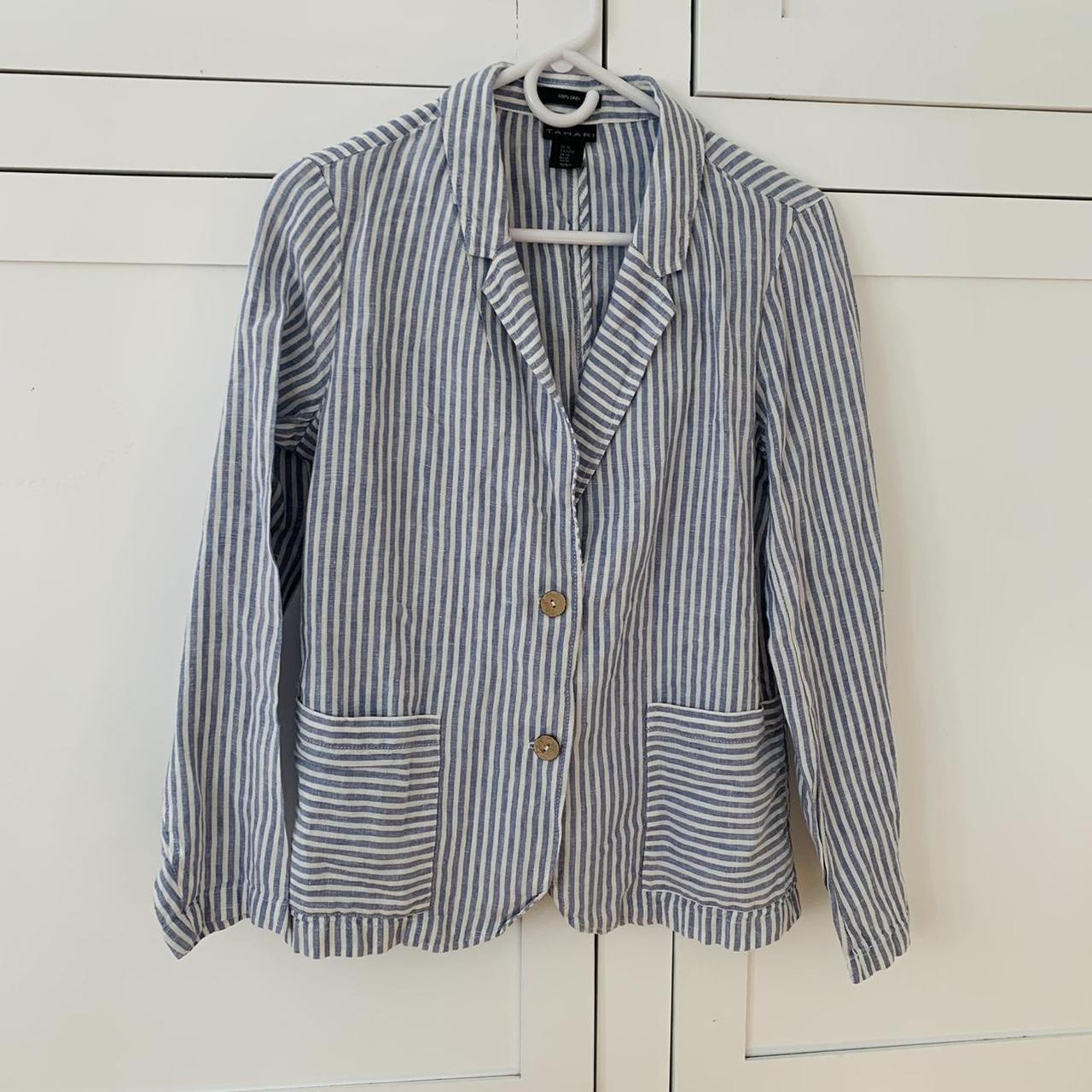 Tahari linen store blazer