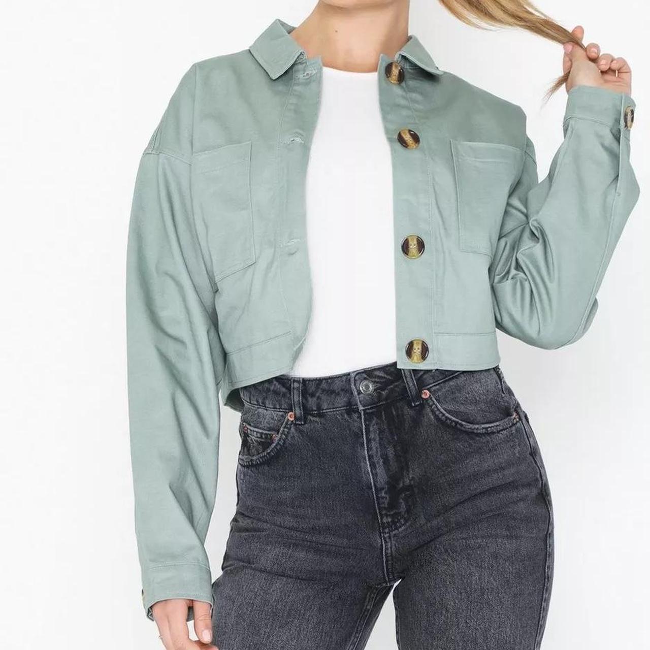 Misguided Green Crop Utility Pocket Shacket