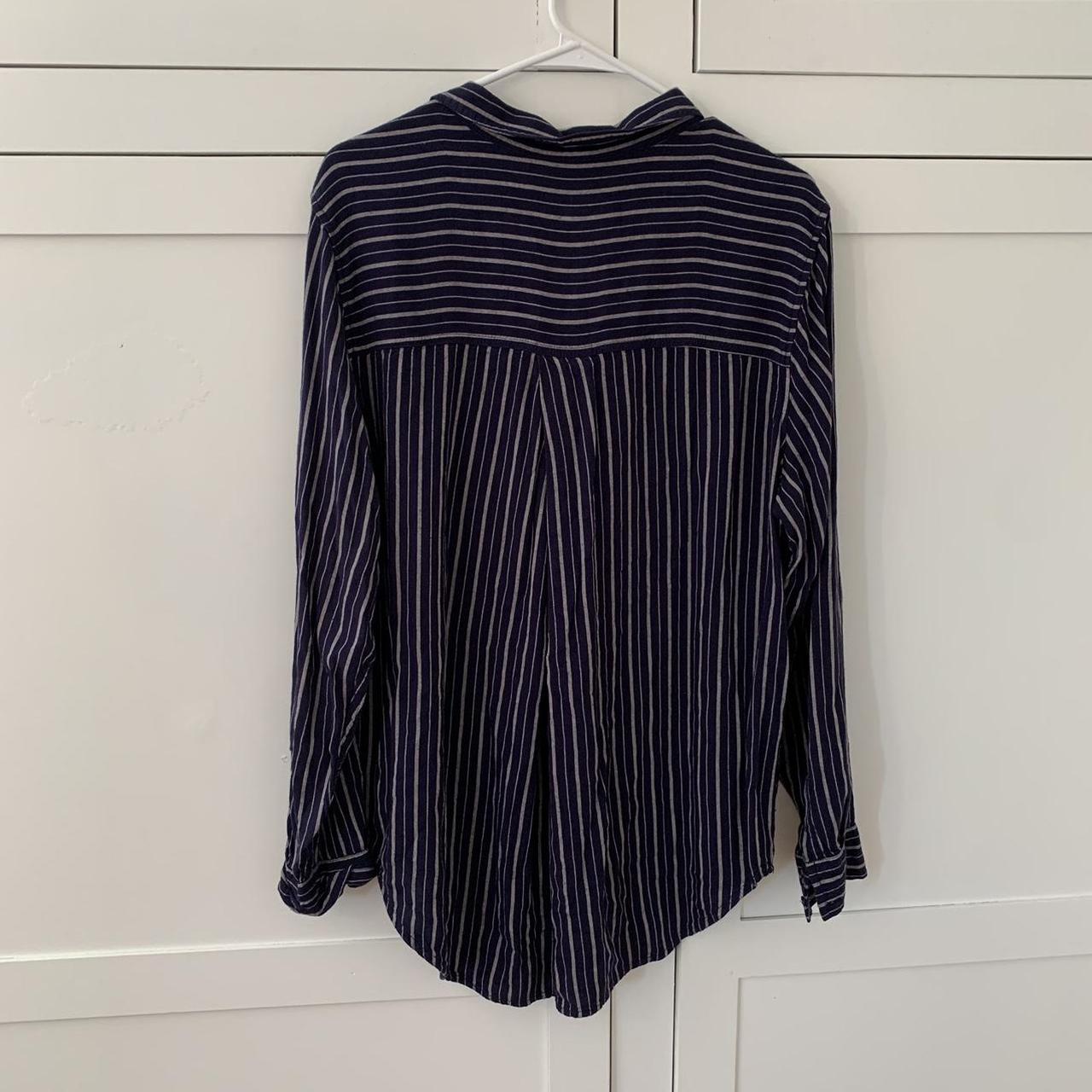 Universal Thread Navy Blue Gray Stripes Rayon Pocket Depop