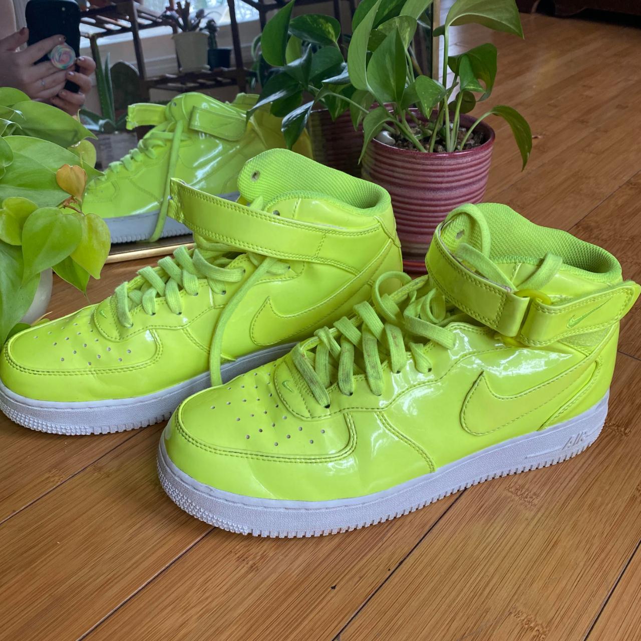 Nike AF1 Mid '07 Volt Florescent Yellow Men's Size... - Depop