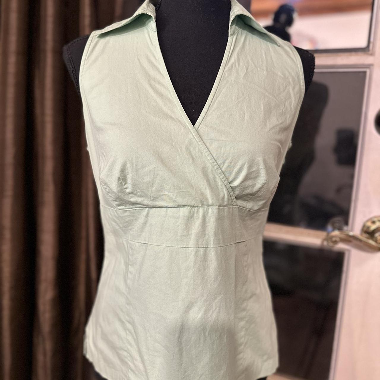 Ann Taylor Mint green collar shirt Zipper on side... Depop