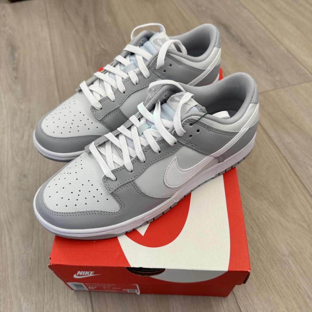 NIKE DUNK LOW PURE PLATINUM WOLF GREY SHIPS SAME... - Depop