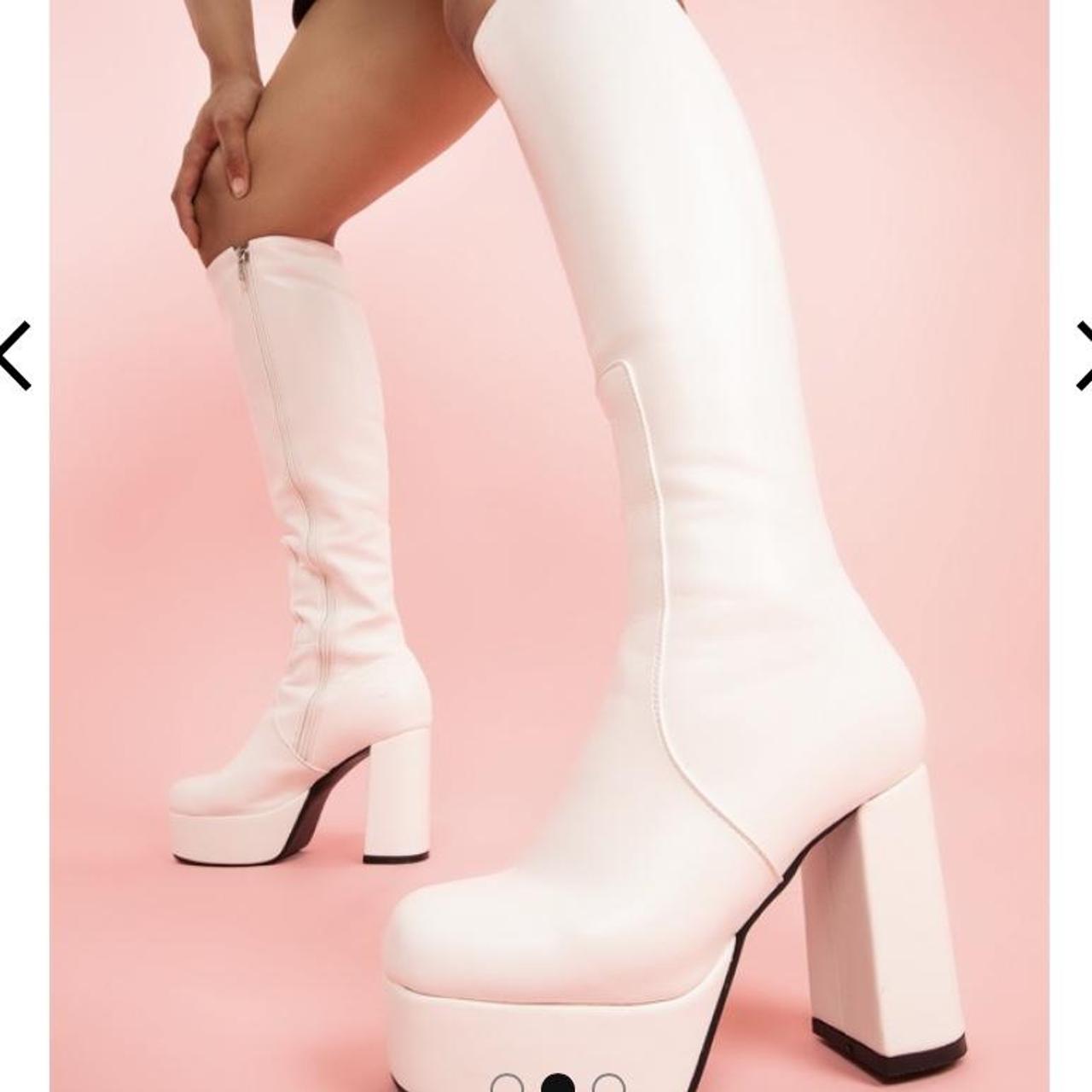 Pink Whatta Showdown Knee High Platform Boots Whatta Showdown