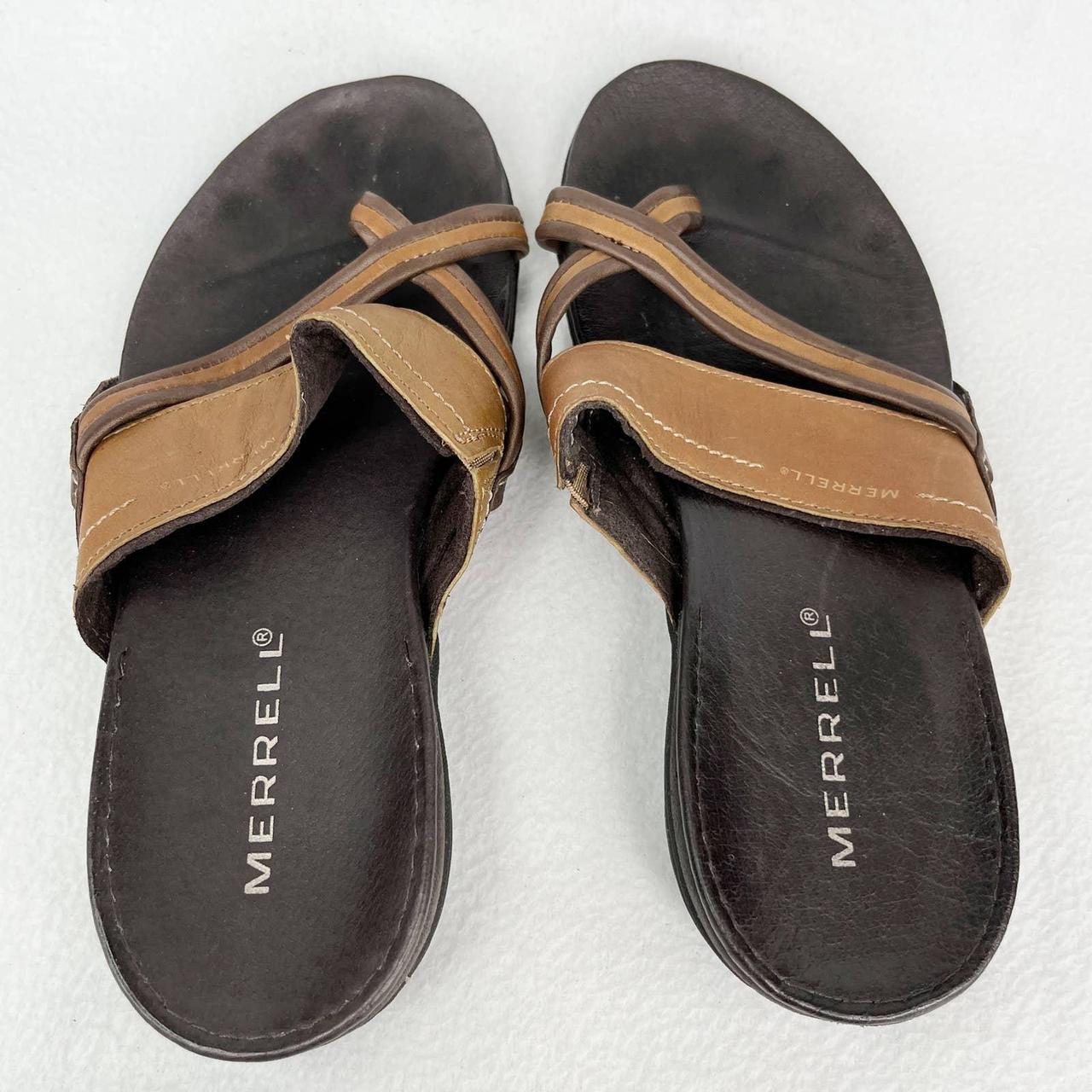 Merrell leather clearance flip flops