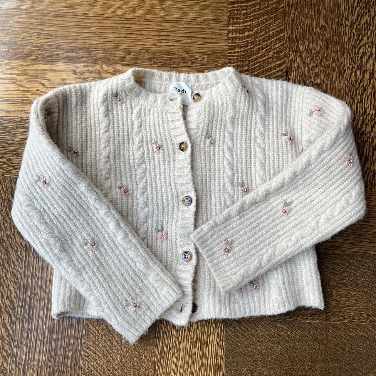 Tach beautiful embroidery cropped cardigan. Says... Depop