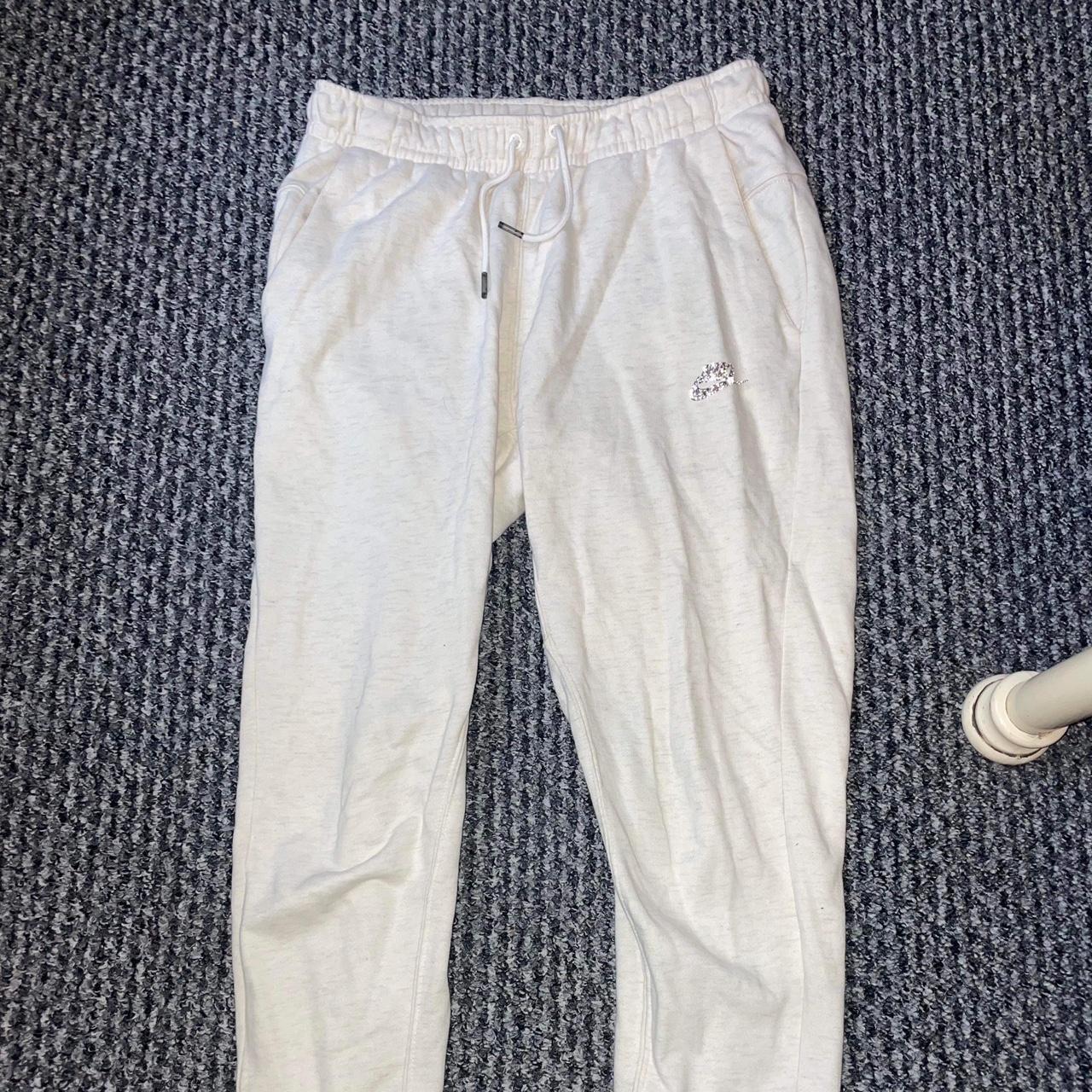 Nike cream coloured joggers/sweatpants. Size... - Depop