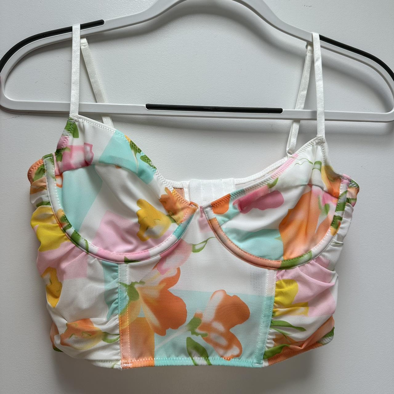 NEVER WORN! Floral corset top from Glassons. Fits... Depop