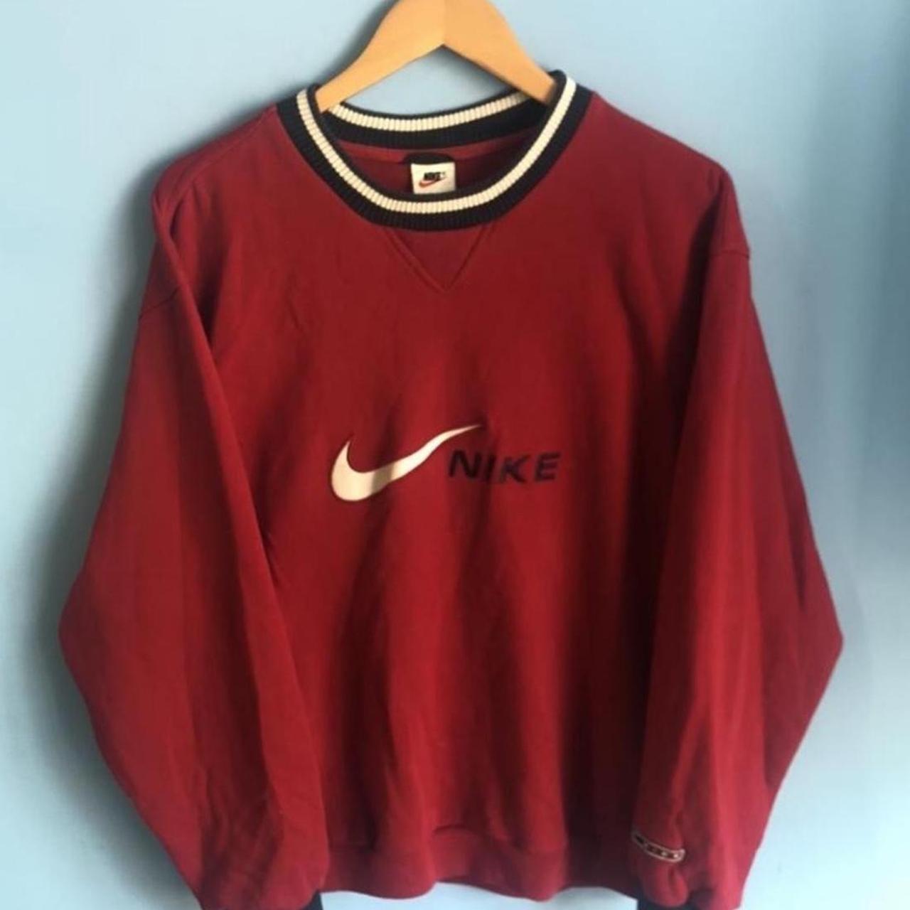 black and red vintage nike sweatshirt