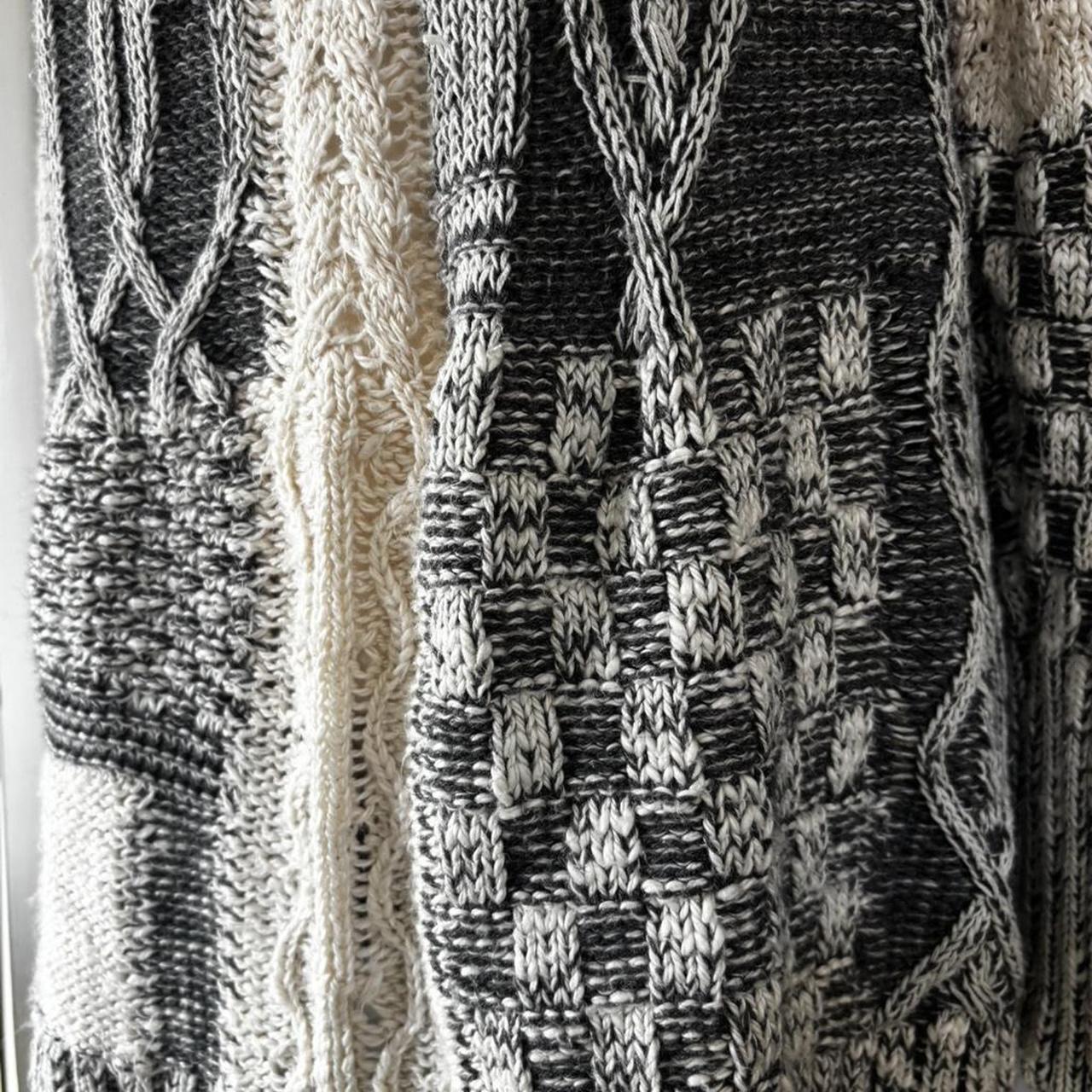 Women's Sweater - Grey/Multi - M – Plaid Patchwor… - image 3