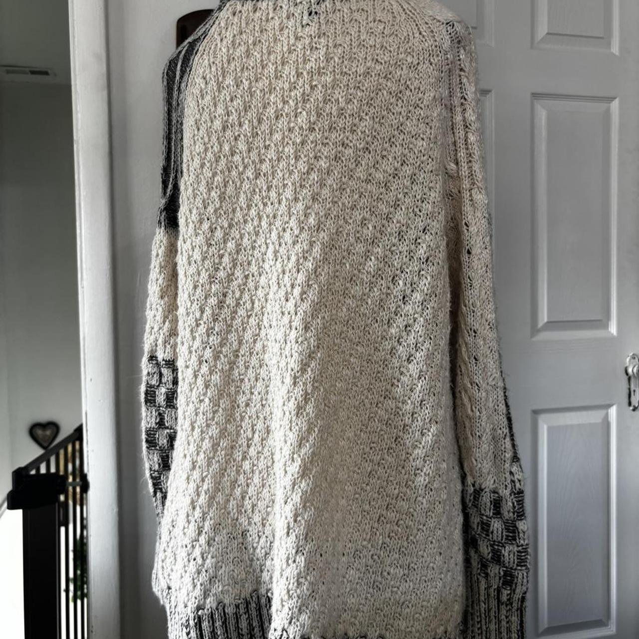 Women's Sweater - Grey/Multi - M – Plaid Patchwor… - image 5