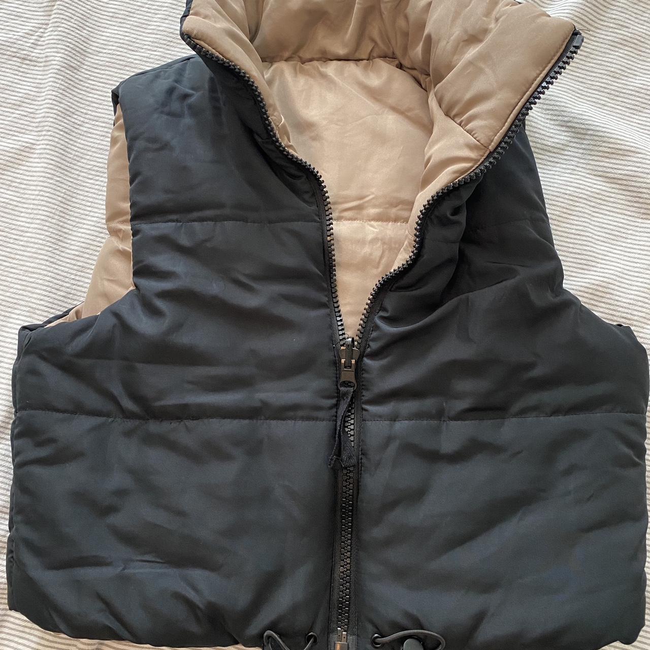 Cropped Puffer Vest Brown / S