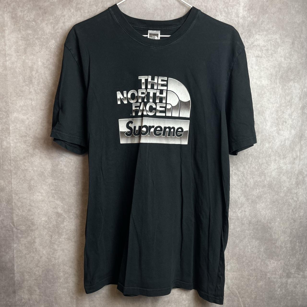 Supreme x The North Face Metallic Logo Black T-Shirt | Depop