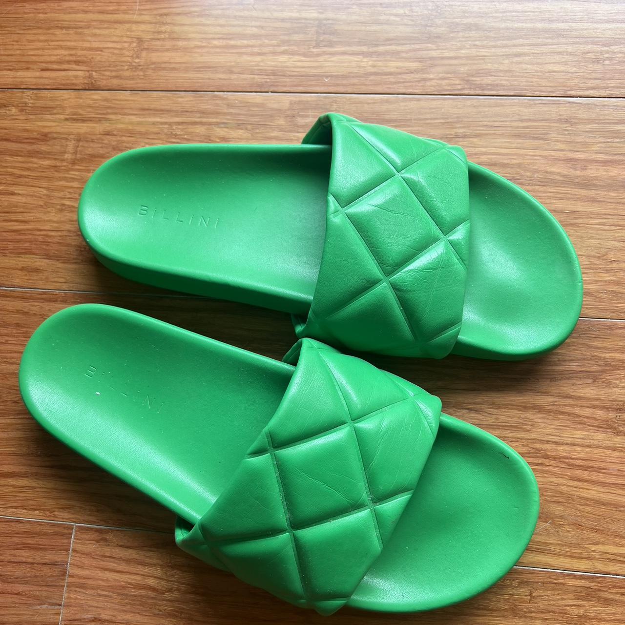 Billini emerald green slides Women’s 9 Depop