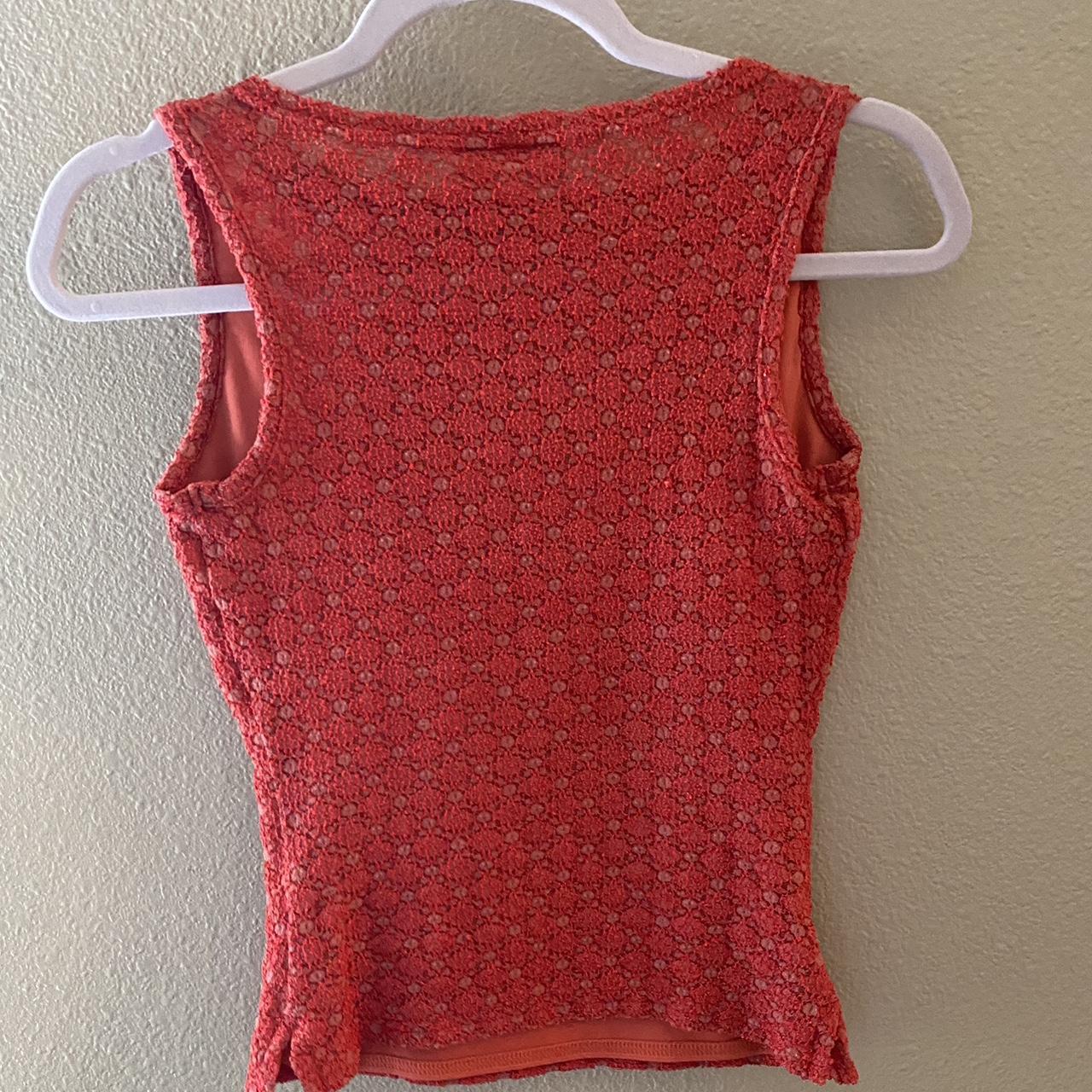 Women's Orange and Red Vest | Depop