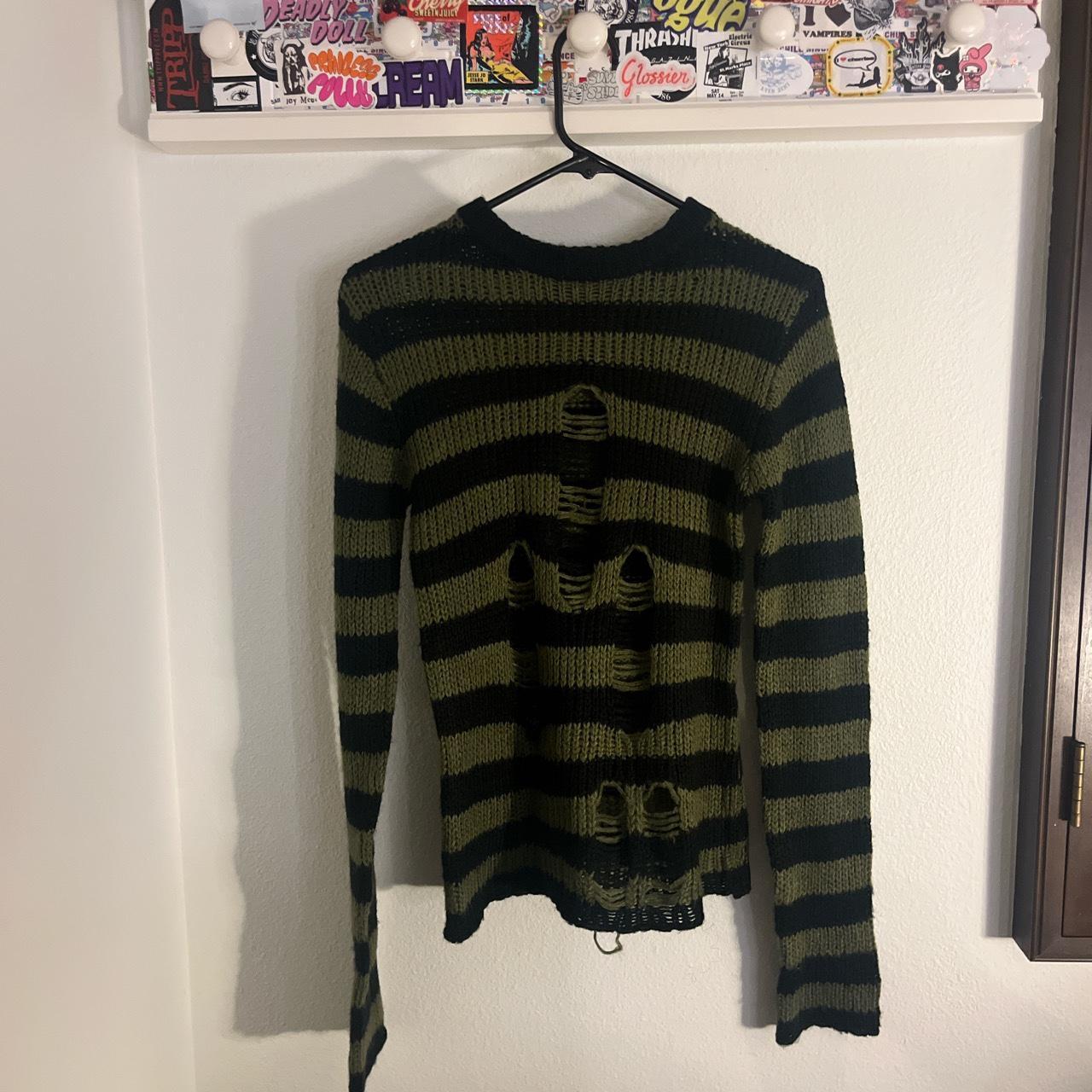 TRIPP NYC - RAG STRIPE SWEATER BLACK