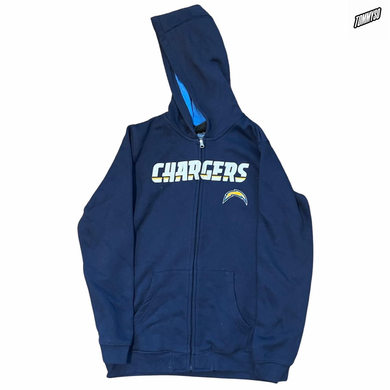 Los Angeles Chargers full zipper fleece jacket. NFL - Depop