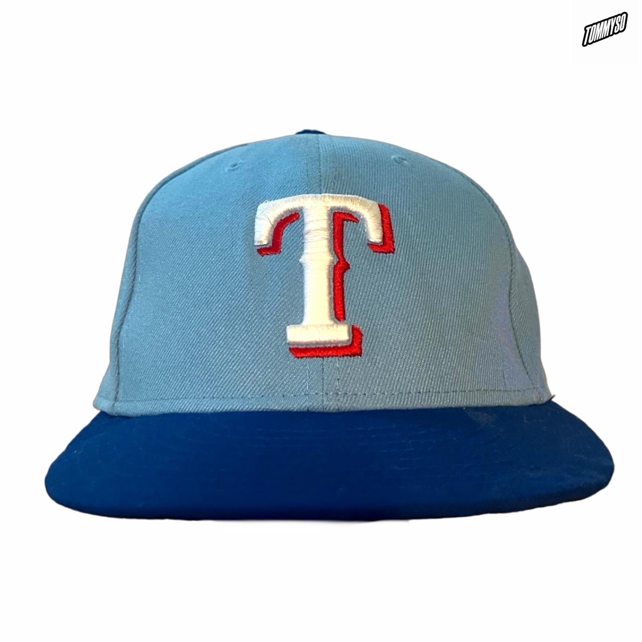 Texas Rangers Baby Blue New Era Hat Size 7 New - Depop