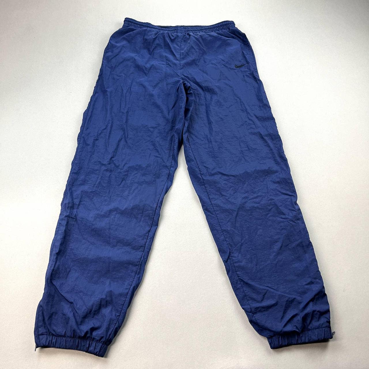 Vintage Nike Track Pants Mens Medium Navy Blue... - Depop