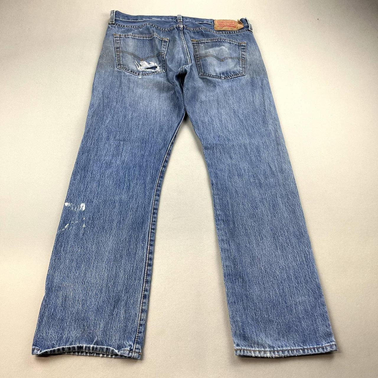 Levis 501 Jeans Mens 36x32 Blue Denim Original Fit... - Depop