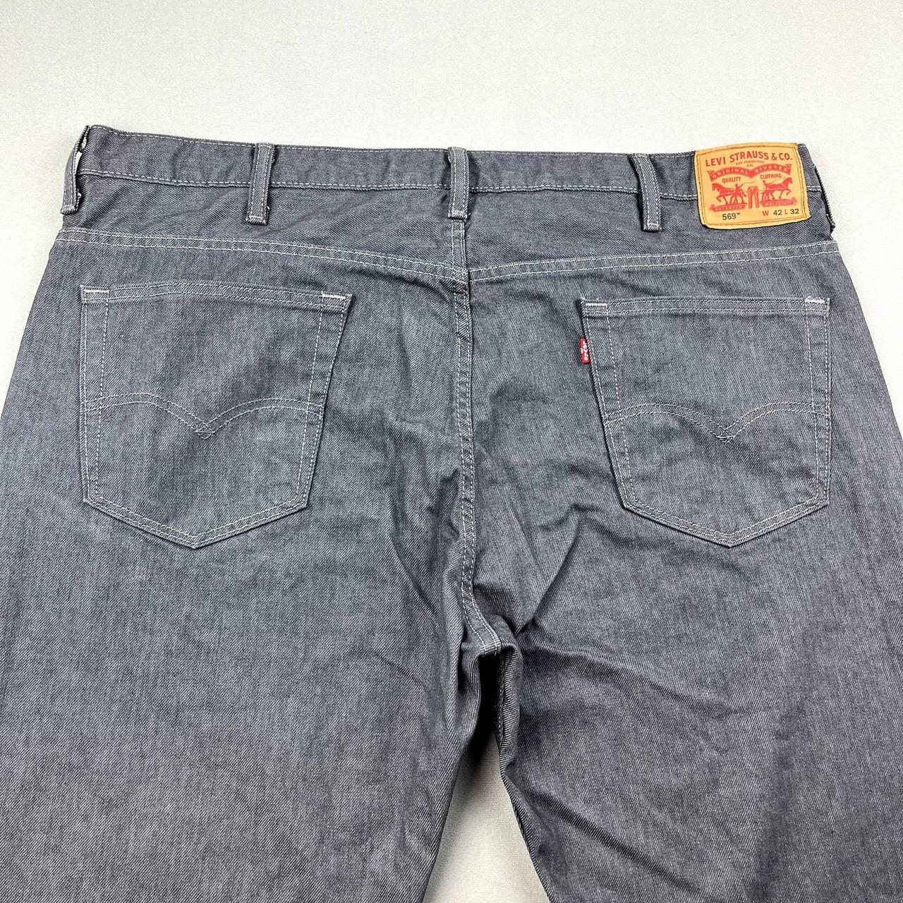 Levis 569 Jeans Mens 42x32 Gray Denim Loose Straight... - Depop