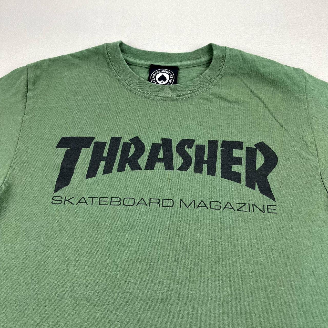Thrasher Men's Green and Black T-shirt | Depop