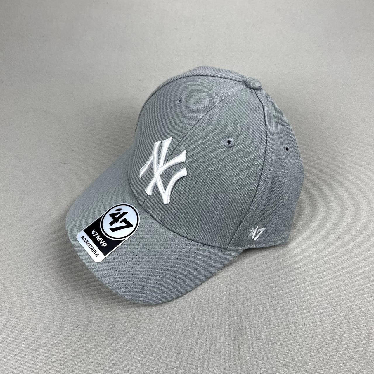 new-york-yankees-hat-strapback-adult-gray-47-mvp-depop