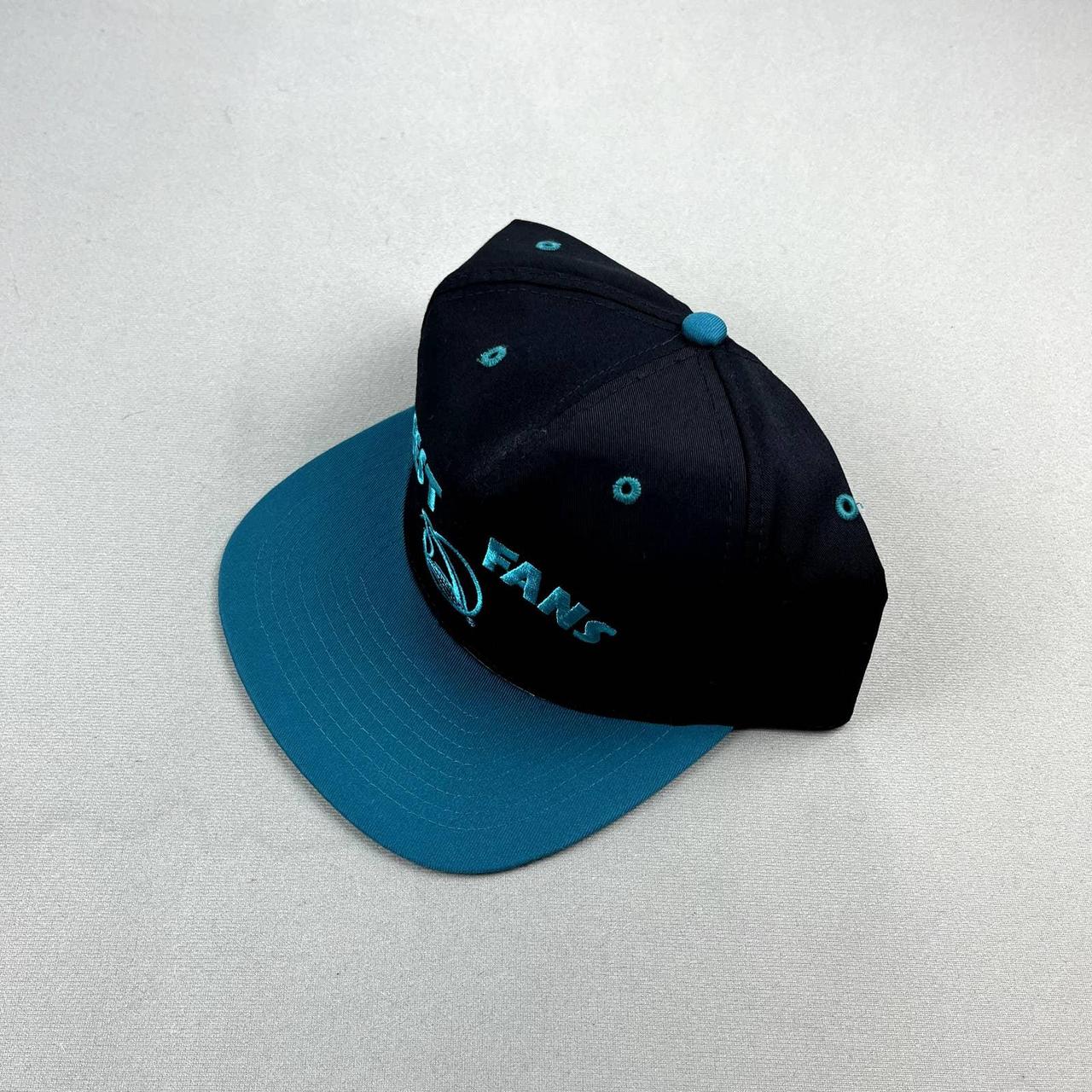 Vintage San Jose Sharks Hat Cap Snapback Black Blue... - Depop