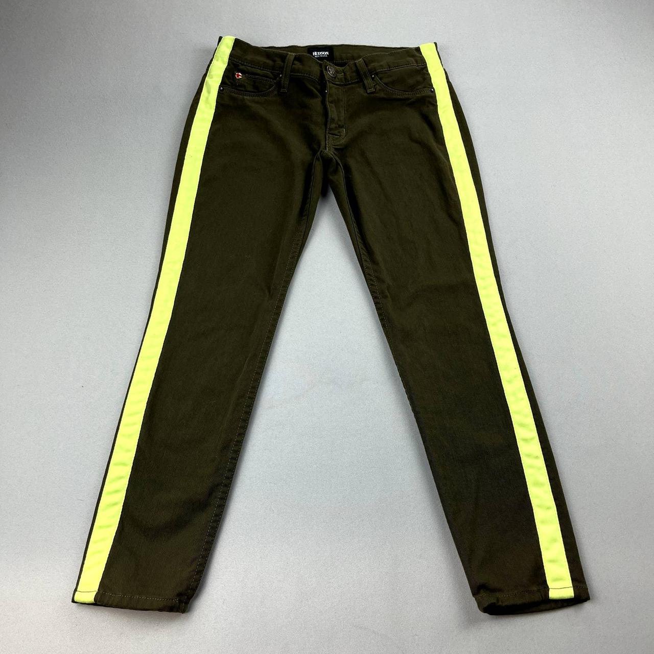 Hudson Women S Green And Yellow Trousers Depop