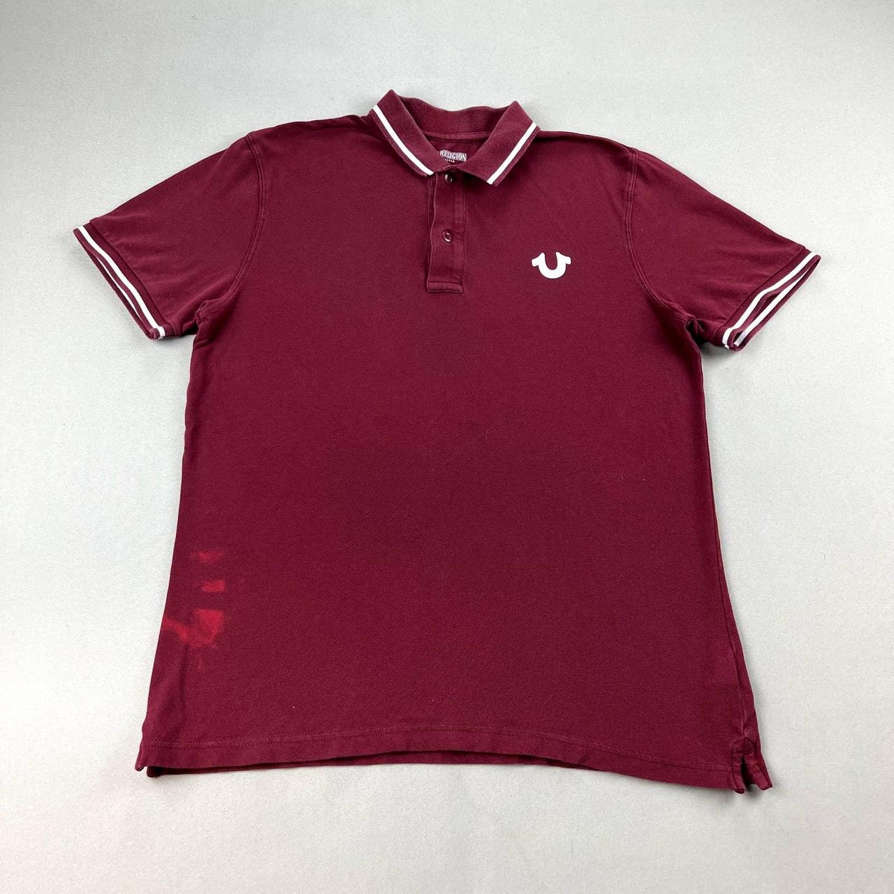 True Religion Men's Red and White Polo-shirts | Depop