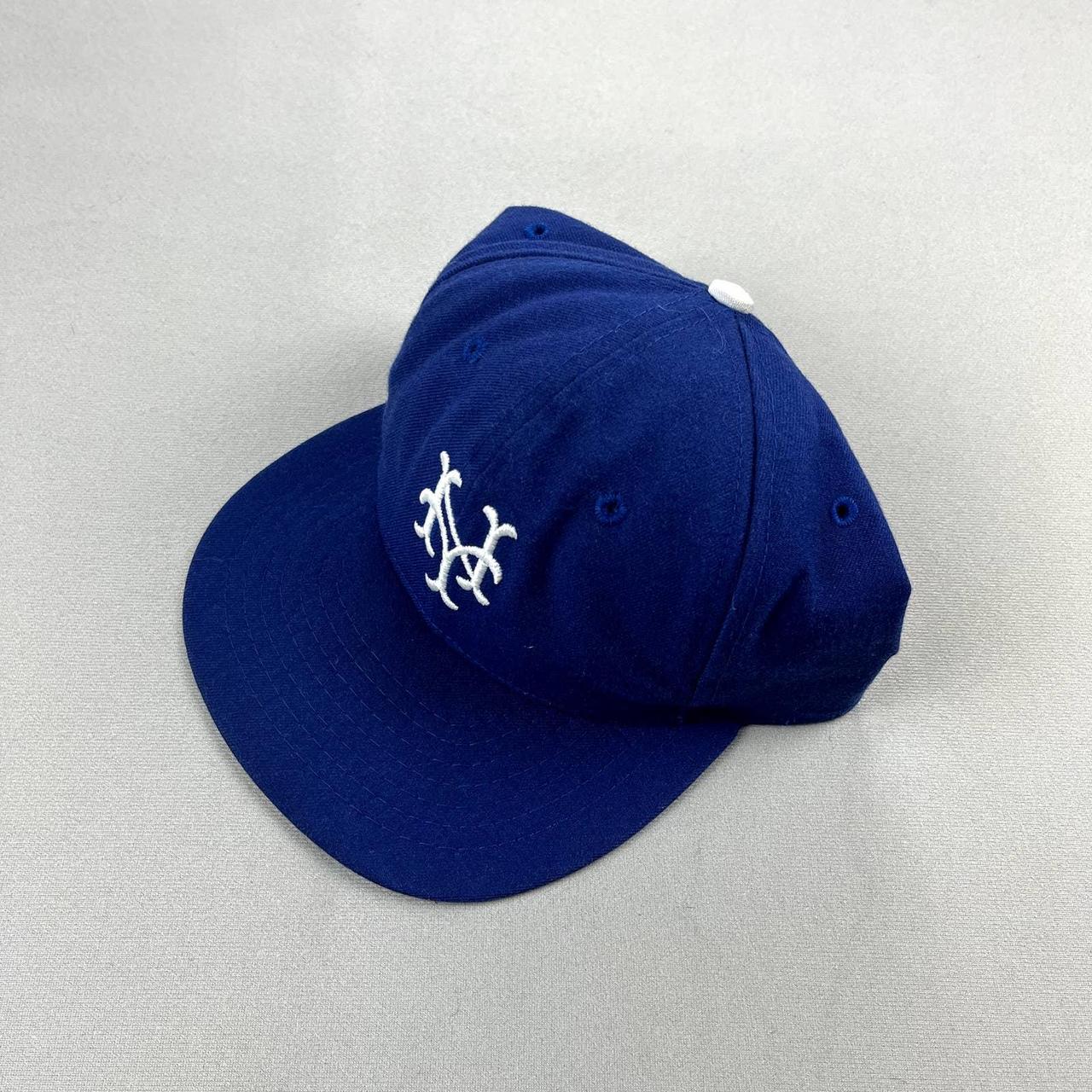Vintage New York Giants Hat Cap Fitted 7 Blue Roman... - Depop