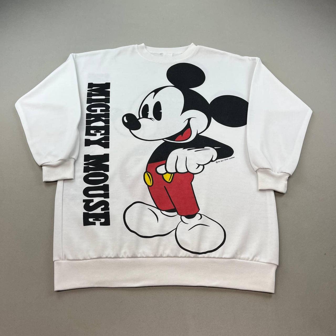 Vintage Mickey Mouse Sweatshirt Adult XL White Walt... - Depop