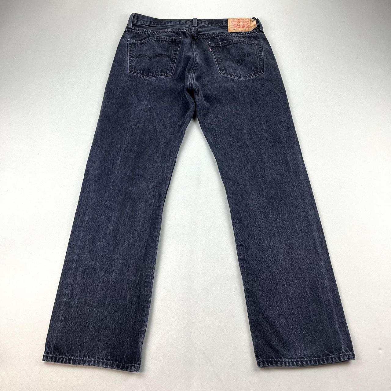 Levis 501 Jeans Mens 36x34 Black Denim Original Fit... - Depop