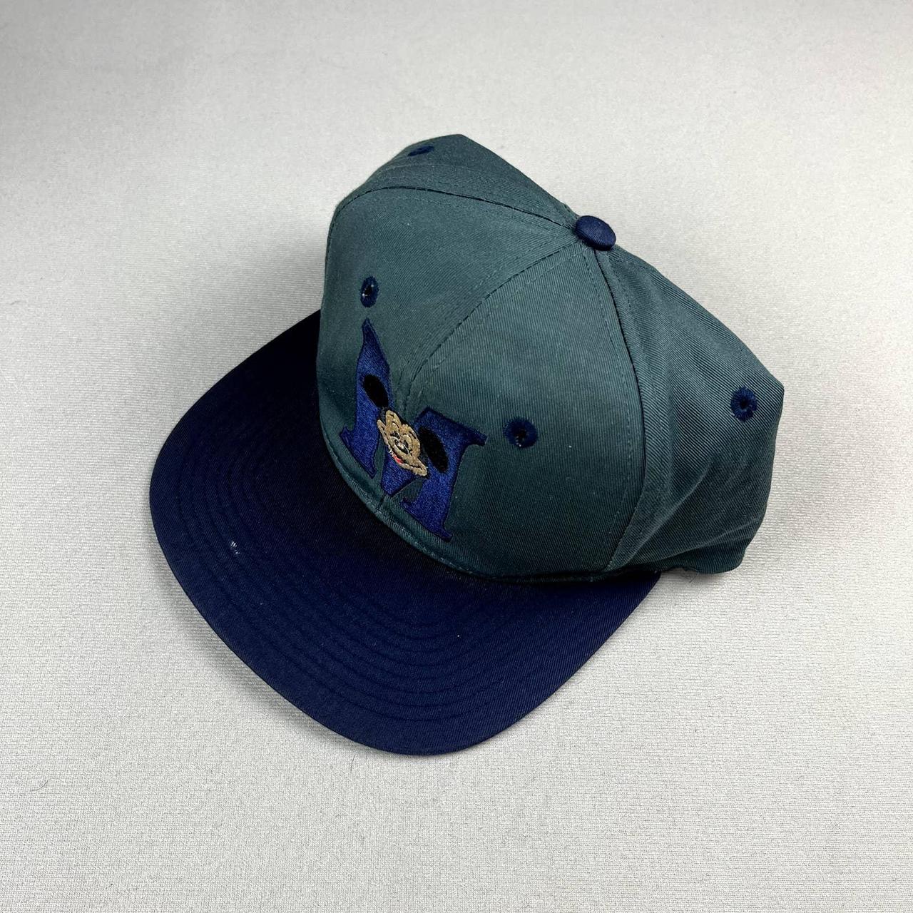 Vintage Mickey Mouse Hat Cap Snapback Green Navy... - Depop