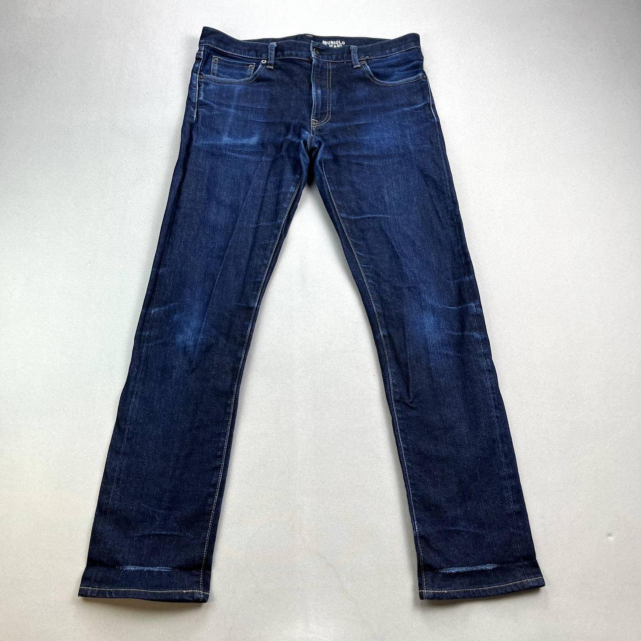 Uniqlo Selvedge Jeans Mens 34x32 Blue Denim Slim Fit... - Depop