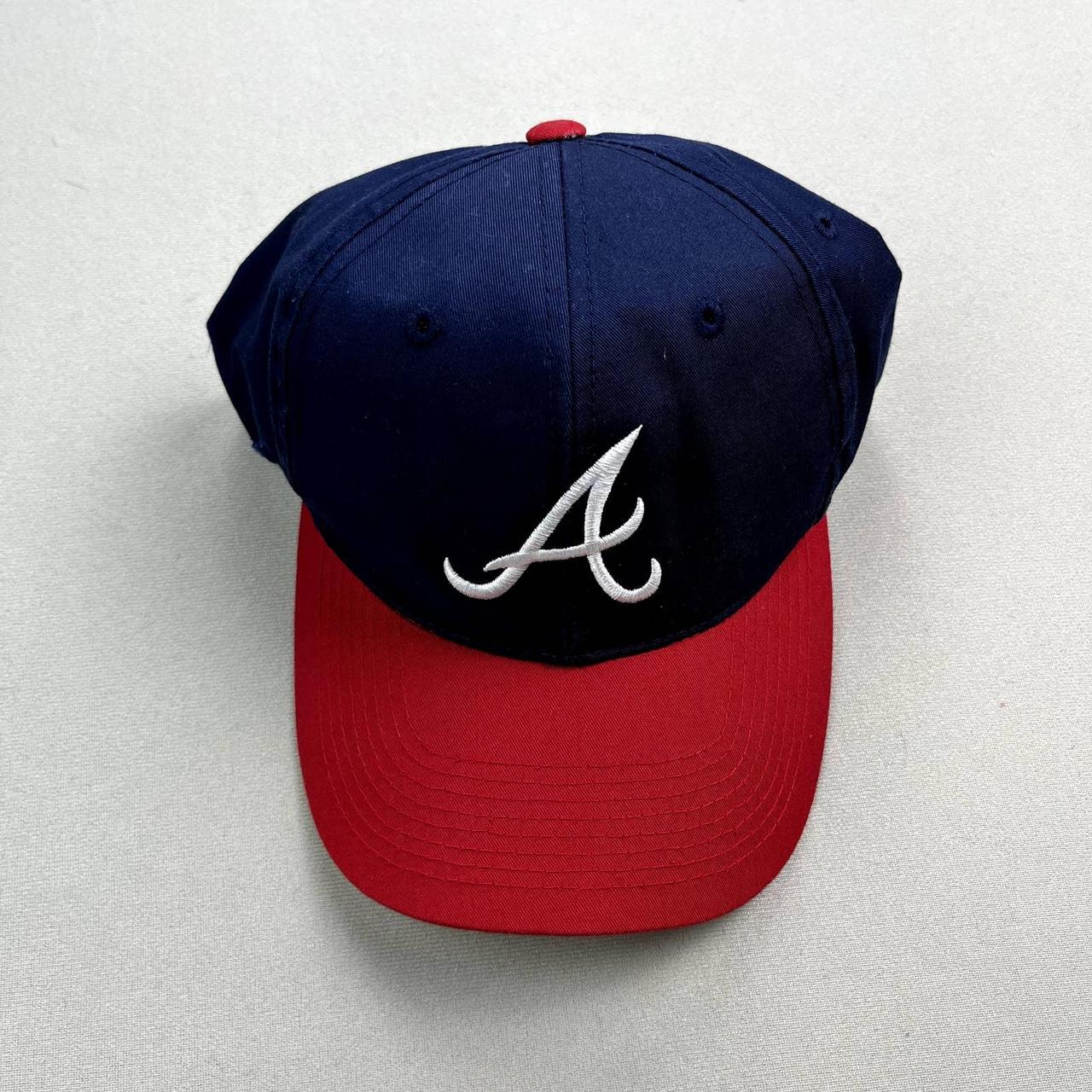 Vintage Atlanta Braves Hat Snapback Navy Blue Red | Depop