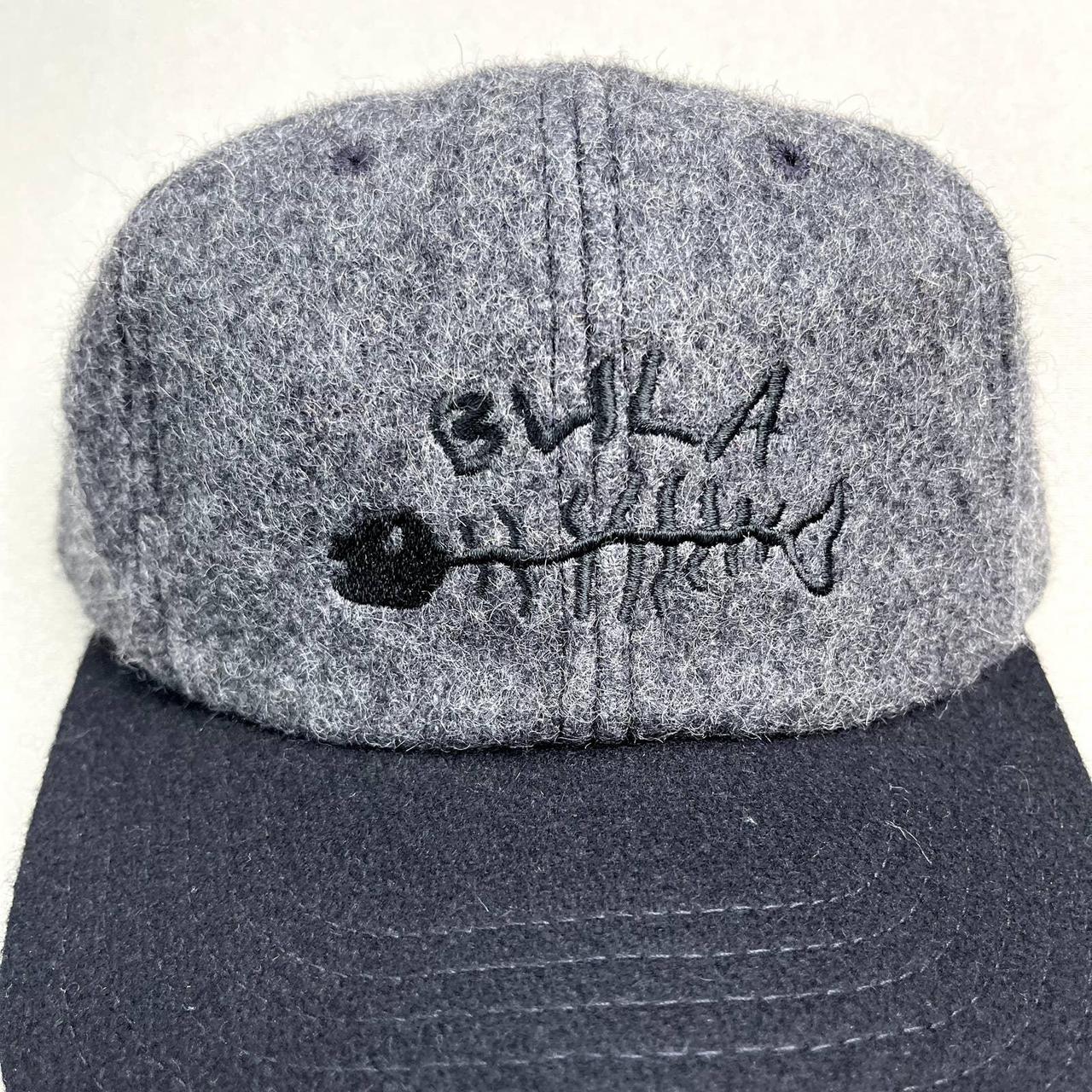 Vintage Bula Hat Cap Strapback Gray Black Fleece